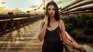 Woman black dress bridge portrait - aramenta dianthe vail free wallpaper for desktop