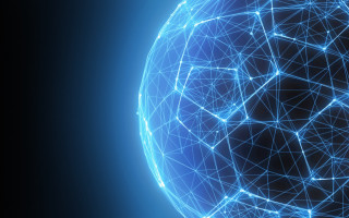 Blue sphere lines dots 3d - line and dots free wallpaper