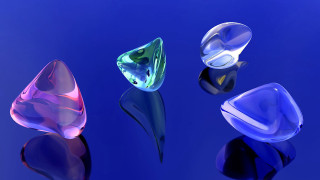 Glass objects abstract sculpture blue - ray free wallpaper