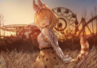 Girl dress field grass ferris - ayo free wallpaper