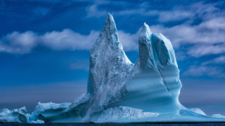 Iceberg ocean cloudy sky ecological - the water free wallpaper