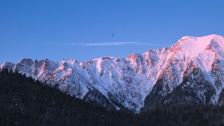 Mountain bird sunset pink clouds - sky free wallpaper for desktop