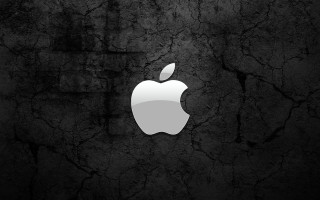 Apple logo black white wallpaper - cracked free wallpaper