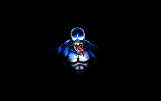 Creepy demon face glowing eyes - digital art free wallpaper