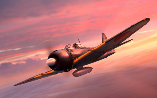 Small airplane cloudy sky sunset - cloudy free wallpaper