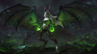Woman green dragon wings sword - a green dragon free wallpaper