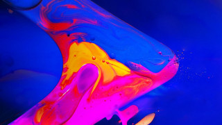 Blue yellow liquid pouring fire - liquid free wallpaper