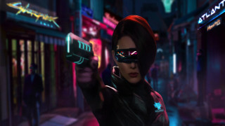 Eve ryder cyberpunk gun 3d - retrofuturism free wallpaper