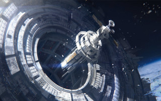 Space station earth view night - redshift free wallpaper