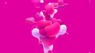 Pink hearts bubbles gradient ambient - heart free wallpaper