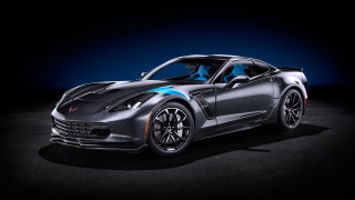 Silver sports car blue hood - a blue stripe free wallpaper