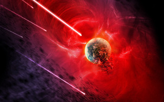 Red black space star blackhole - chris cold free wallpaper