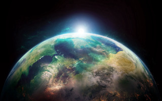 Earth space moon glow reflection - a view of the earth free wallpaper