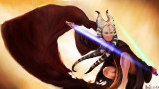 Woman light saber demon shoulder - a light saber free wallpaper