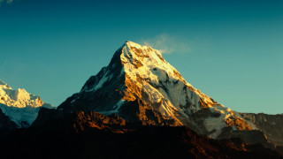 Mountain snowcap blue sky fire - ada hill walker free wallpaper