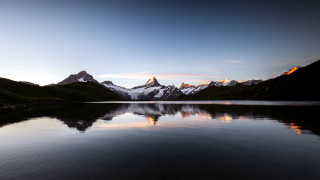 Mountain reflection lake sunset clouds 4 - a few mountain free wallpaper