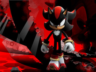 Cartoon character red black white - shadow free wallpaper