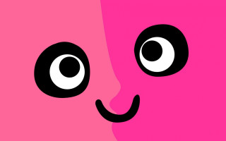 Pink black face yandere mustache - derf free wallpaper