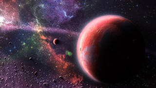 Red planet stars galaxy astronaut - planet free wallpaper