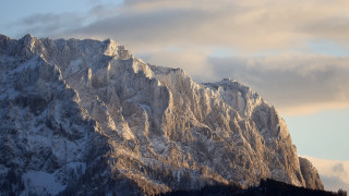 Mountain snowy peak cloudy sky 2 - tall peak free wallpaper