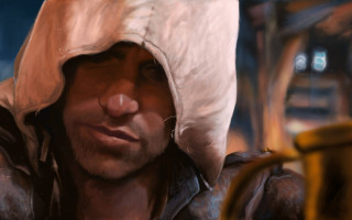 Hooded man banana digital painting - a hood free wallpaper