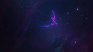 Colorful space nebula astronaut aurora - a few star free wallpaper