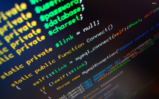 Computer screen text blurry background - cybernetic free wallpaper