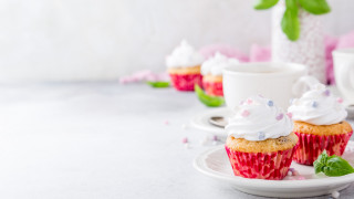 Cupcakes vase flowers rococo food - a vase free wallpaper