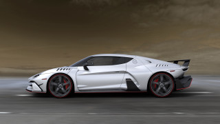 White sports car red rims 3 - concept design free wallpaper