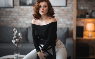 Elina karimova artnouveau cosplay portrait - a brick wall behind her free wallpaper