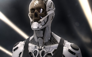 Robot skull helmet afrofuturism ambient - a skull free wallpaper