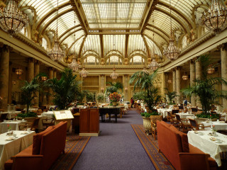 Art nouveau restaurant glass ceiling - dining free wallpaper