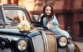 Woman dress car flower man - anka zhuravleva free wallpaper