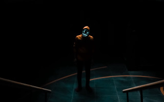 Man neon mask dark handsome - sinister free wallpaper