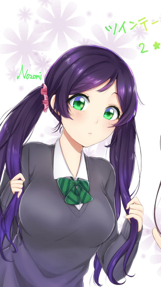 Purple haired girl green eyes - purple free wallpaper