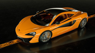 Orange sports car black surface - nice free wallpaper