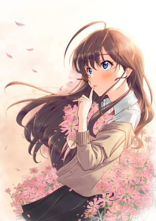 Girl long hair jacket holding - romanticism free wallpaper