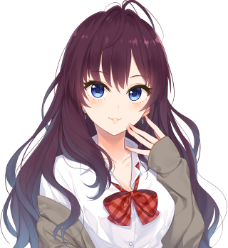 Woman long hair bow tie 8 - computer art free wallpaper