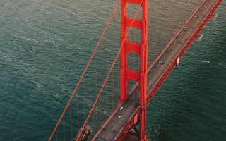 Golden gate bridge plane boat - a view free wallpaper