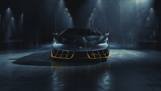 Black sports car yellow stripe 2 - a yellow stripe free wallpaper