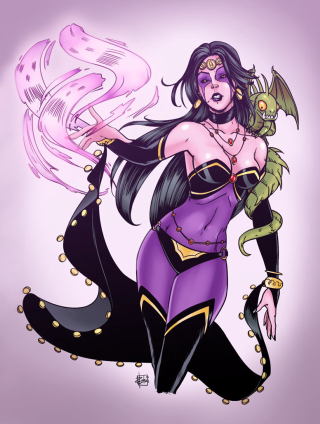 Purple dragon woman fantasy mtg - fantasy art free wallpaper