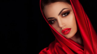Araceli gilbert gothic fashion photorealistic 2 - a red scarf free wallpaper