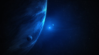 Blue planet bright star space - a blue planet free wallpaper