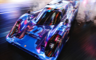 Blue racecar number smoke motionblur - a number free wallpaper