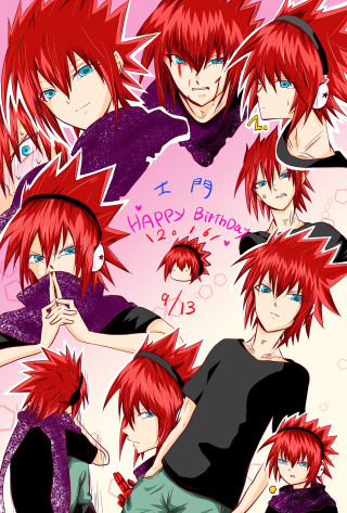 Anime redhair blackclothes group - red hair free wallpaper