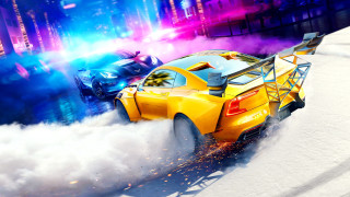 Yellow car snowy city light - a snowy area free wallpaper