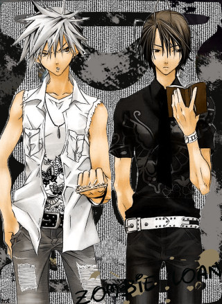 Anime couple characters standing hands - their pocket free wallpaper