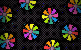 Colorful circles black background virtual - triadic free wallpaper