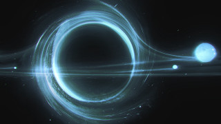 Black hole white ring blue - ray free wallpaper