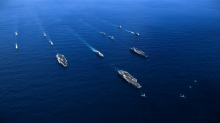 Ships ocean small planes birds - a group of ships free wallpaper